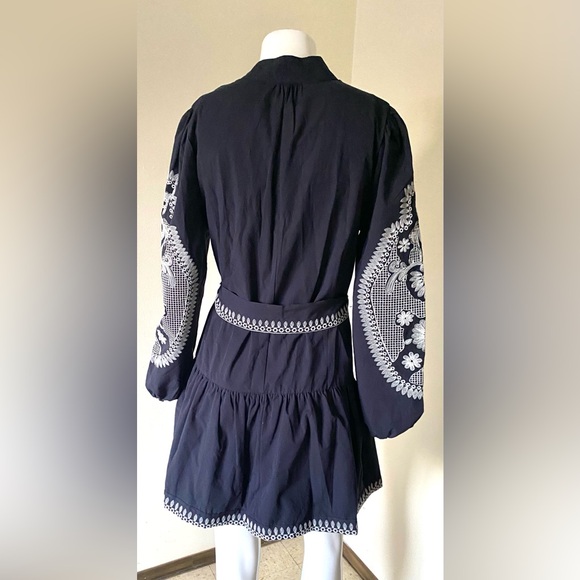 7 For All Mankind navy  mini beautiful boho dress cotton summer/vacation. - Picture 5 of 6